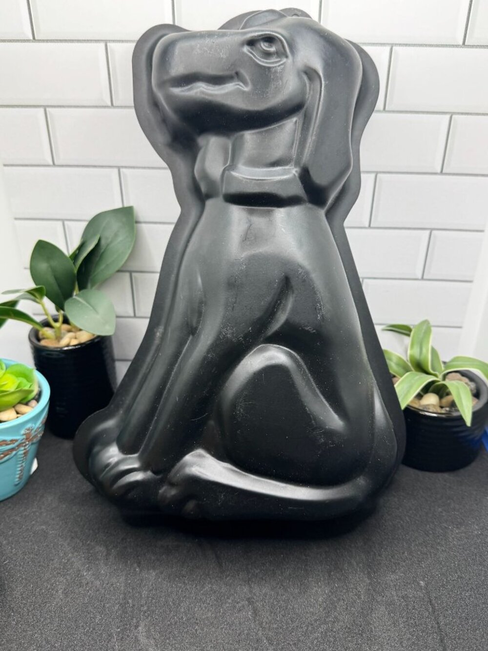 Vintage Cak'Art Dog-Shaped Aluminum Cake Mold From Portugal